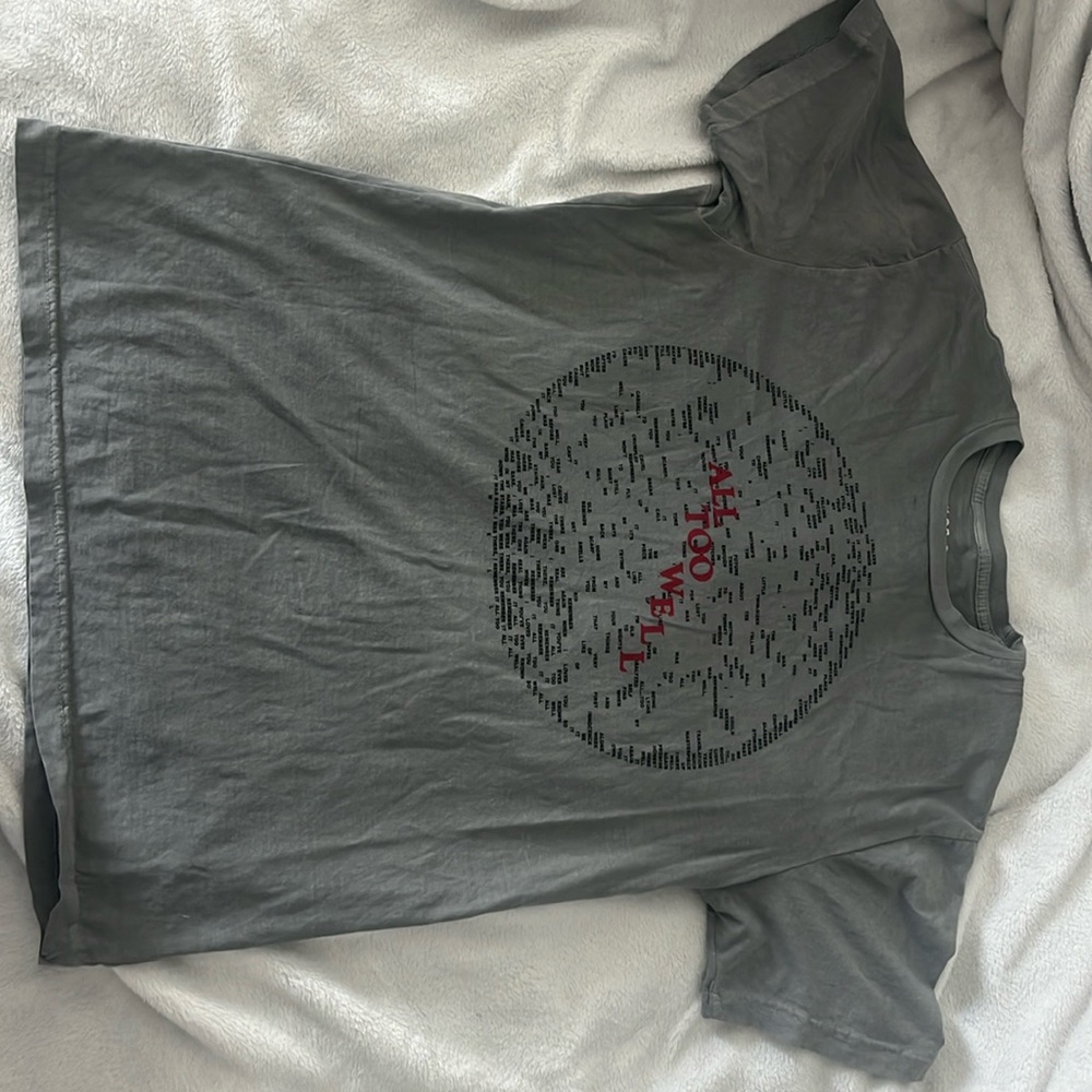 Official Taylor Swift All Too Well lyric grey t shirt